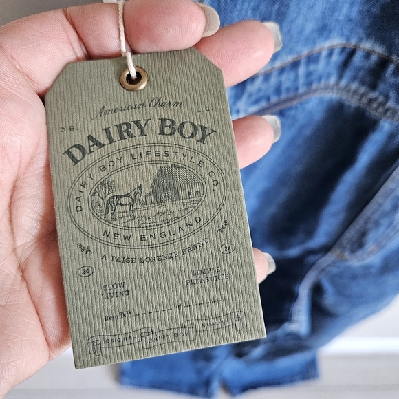 Dairy Boy Medium Blue The Farm Milkman Denim Overalls in Blue Hen NWT - Picture 8 of 16